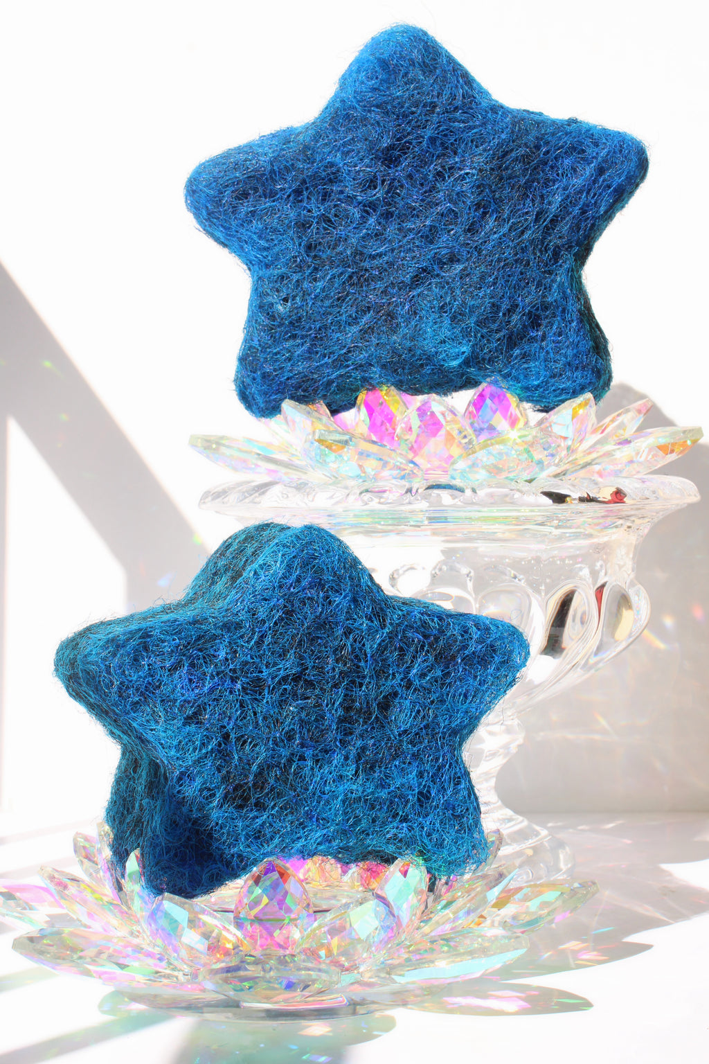 Hand Sculpted Star Hair Piece in Blue