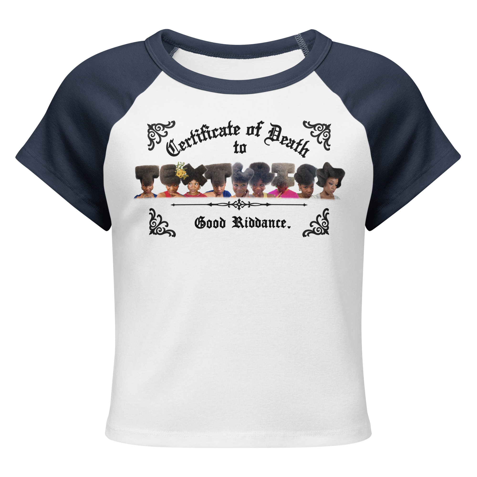 DEATH TO TEXTURISM Ringer T-Shirt In NAVY